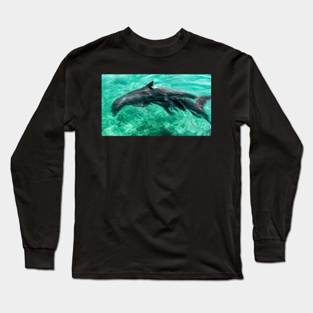 Dolphins playing Long Sleeve T-Shirt by byEstherReid